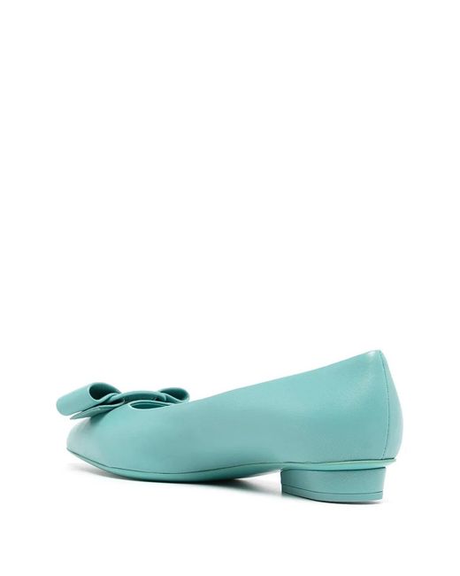 Ferragamo Green Viva Ballerina Shoes