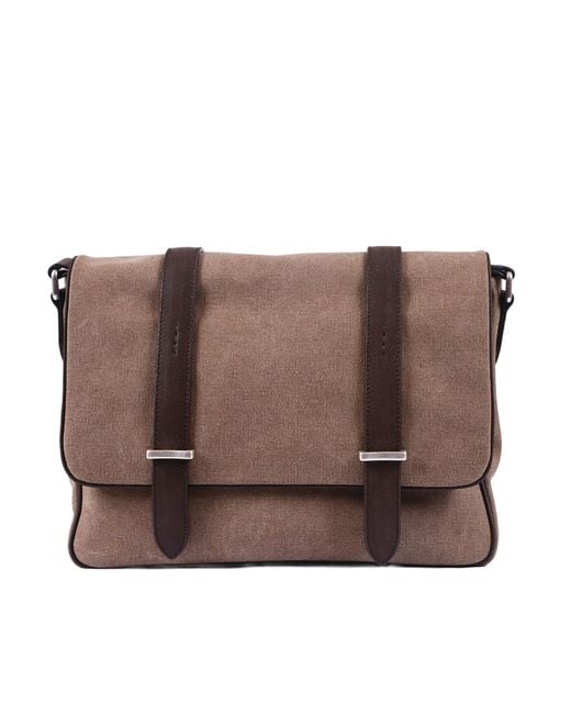 Claudio Orciani Brown Shoulder Bag Cross for men