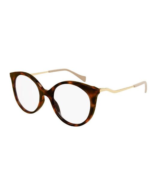 Gucci Brown Eyeglasses Square Full Rim, Havana- Frame And Clear Demo Lens Gg1009O001