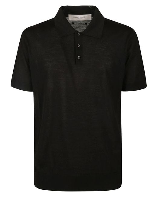 Golden Goose Deluxe Brand Black Short-sleeved Polo Shirt for men
