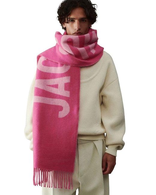 Jacquemus Pink Scarf Wool Accessories