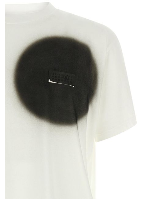 MM6 by Maison Margiela White Numeric Signature Mm6 Spray T-Shirt Cotton for men