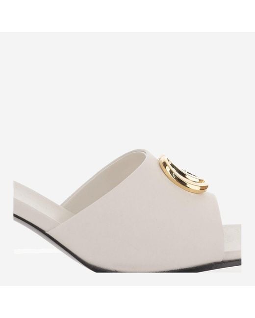 Gucci Natural Slider Sandals Leather Lamb