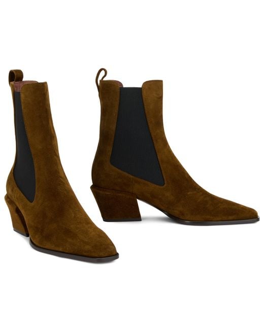 Paris Texas Brown Ankle Boots Pointed Suede Calfskin