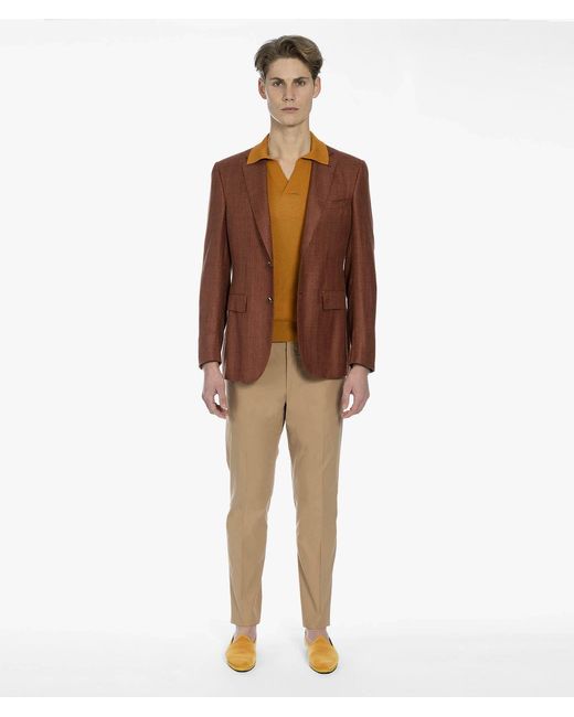 Larusmiani Brown Godard Tailored Jacket Blazer for men