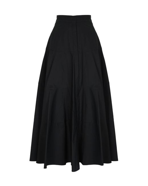 Max Mara Studio Black Teramo Cotton Skirt