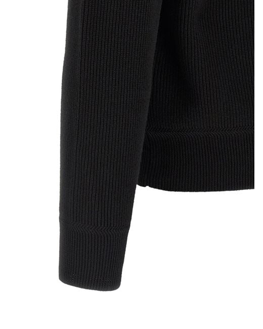 Stone Island Black Ribbed Cotton Sweater for men