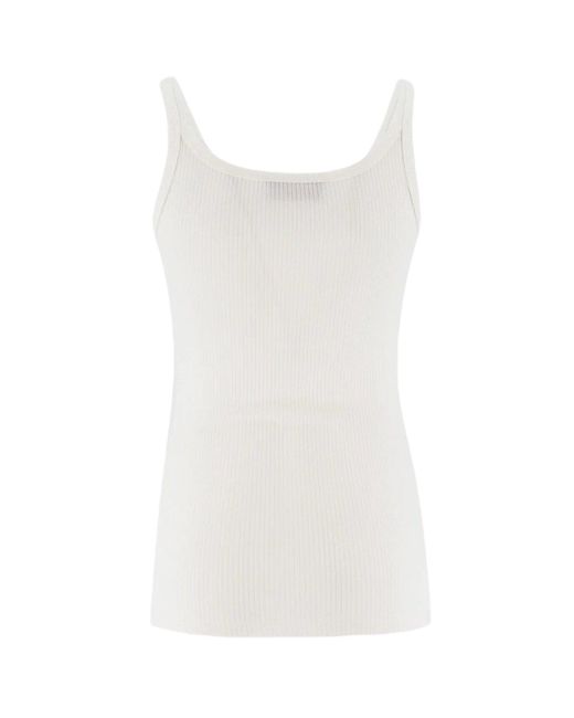 ERMANNO FIRENZE White Floral-Lace Sleeveless Tank Top