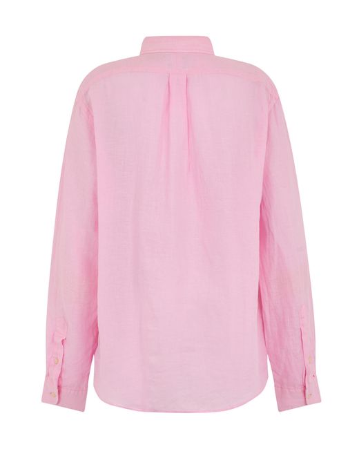 Polo Ralph Lauren Pink Long-Sleeve Linen Shirt for men