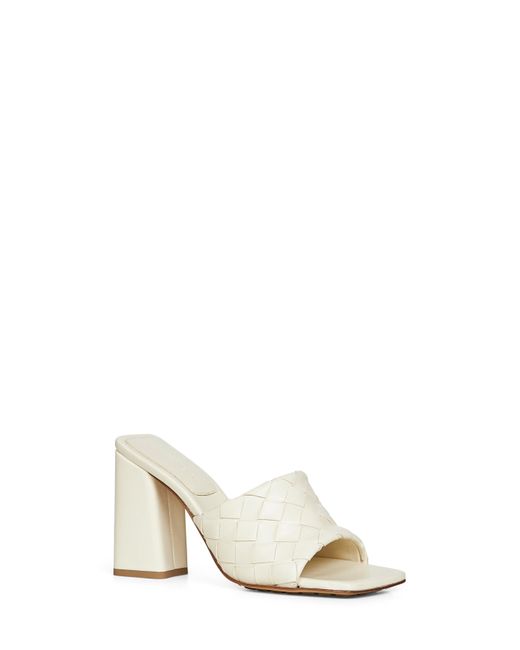 Bottega Veneta White Intrecciato Leather Parco Mules Sandals