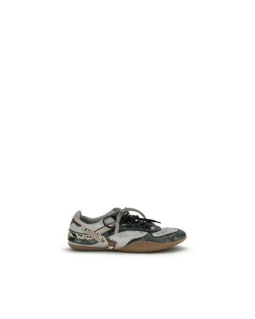 Miu Miu Green Recycled Polyester Athletic Sneakers