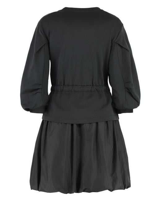 Moncler Black Cotton Mini-Dress