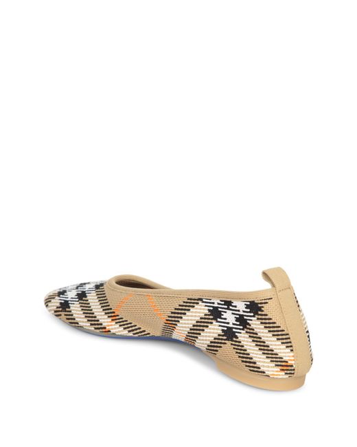 Burberry Baby Check Ballerina Flats in Natural | Lyst