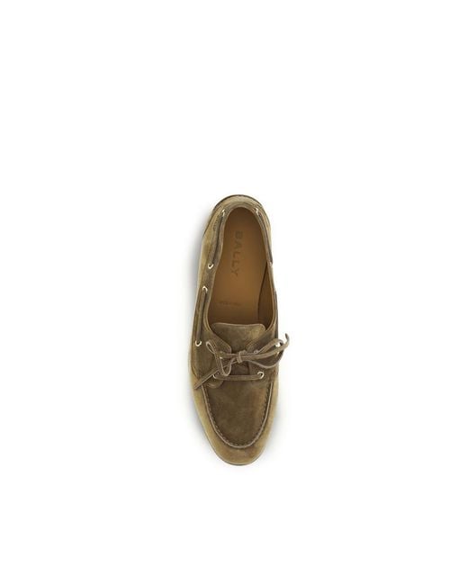 Bally Green Beige Buffalo Leather Slip for men