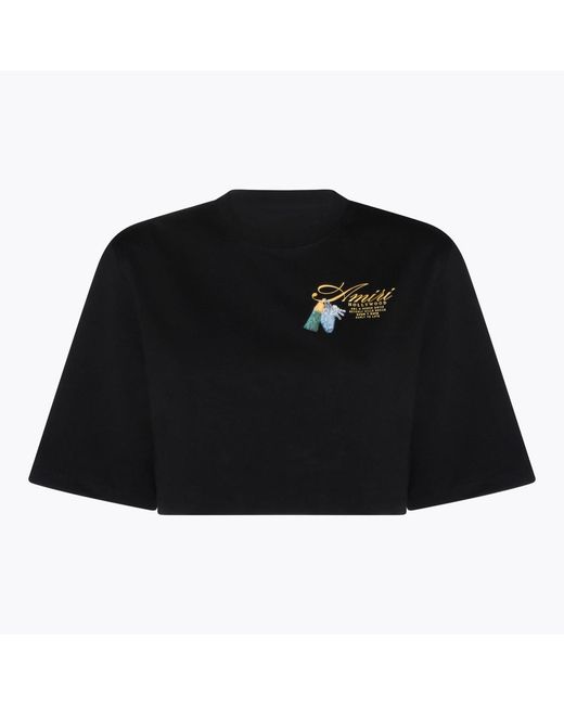 Amiri Black 'Chateau Keys' Cropped Tee