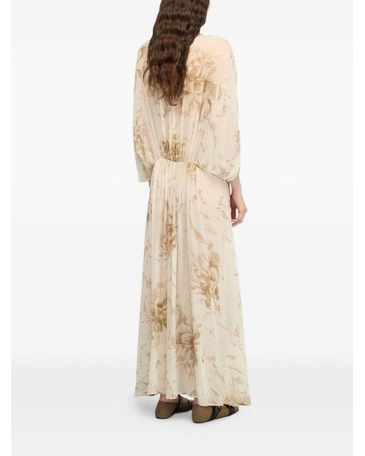 Semicouture Natural Veronica Long Dress