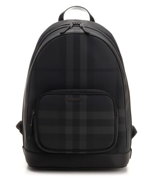 Burberry Black Check Backpack for men