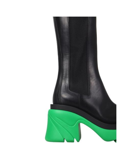 Bottega Veneta Black Flash High Chelsea Boots