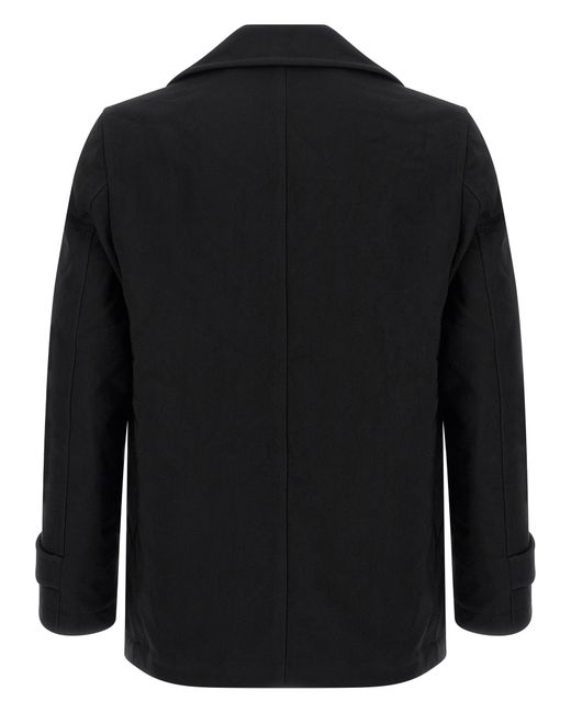 Comme des Garçons Black Double-Breasted Canvas Caban Jacket for men