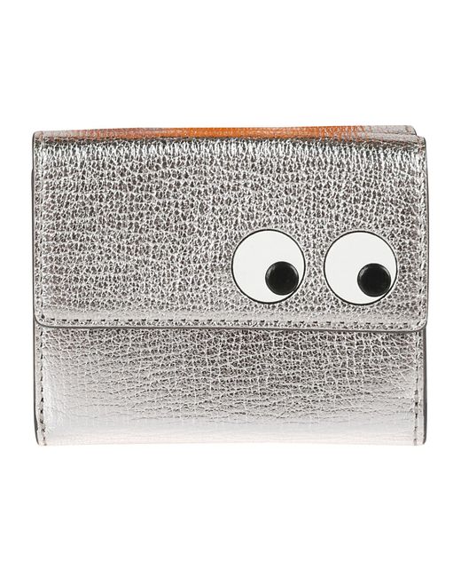 Anya Hindmarch Googly Eyes Continental Wallet in Silver (Gray) | Lyst