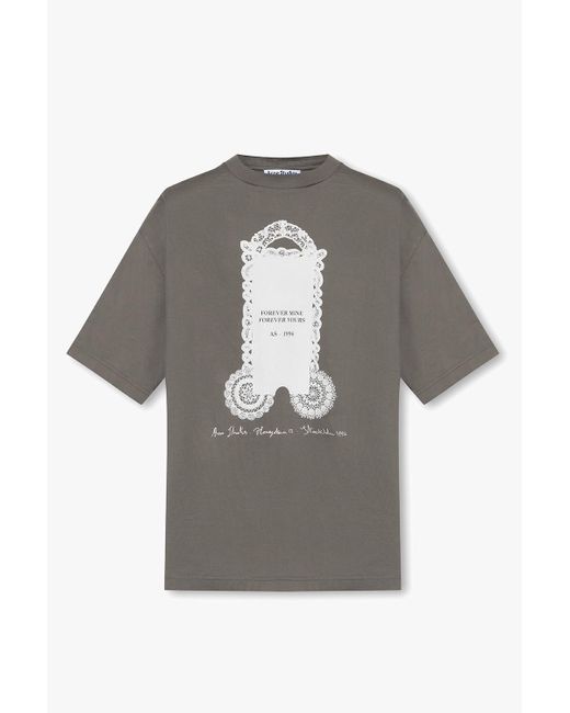 Acne Gray Printed T-shirt for men