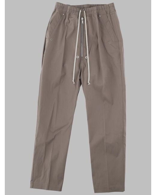 Rick Owens Gray Trousers Bela Cotton Elastane for men