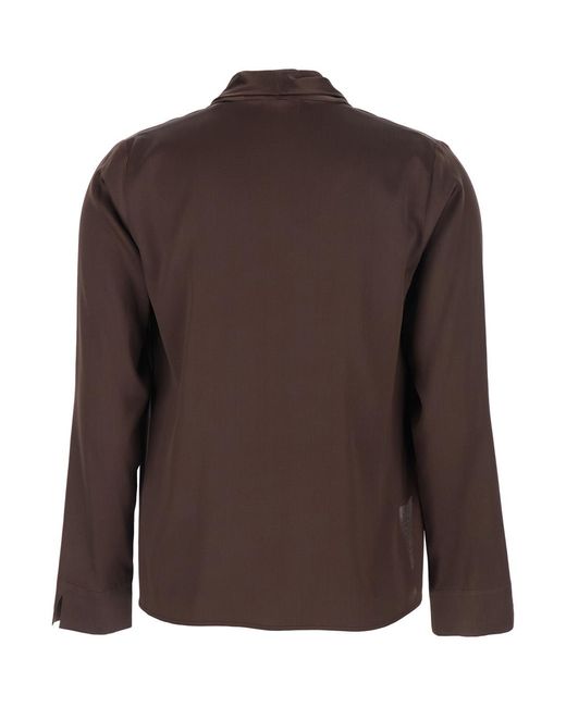 Le Plain Brown V-Neck Dress