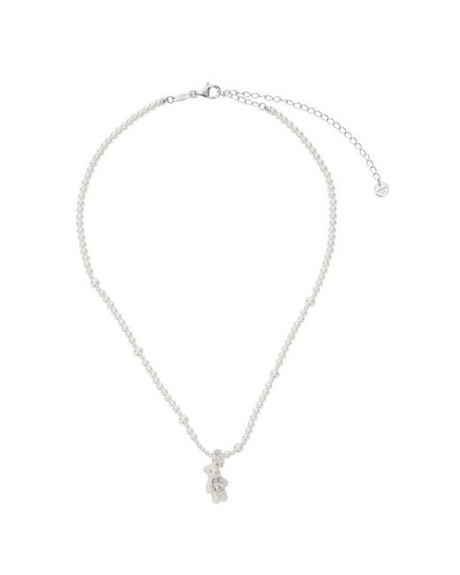 YVMIN White Mini Pearl Bear Necklace With Peal Design And Pendant