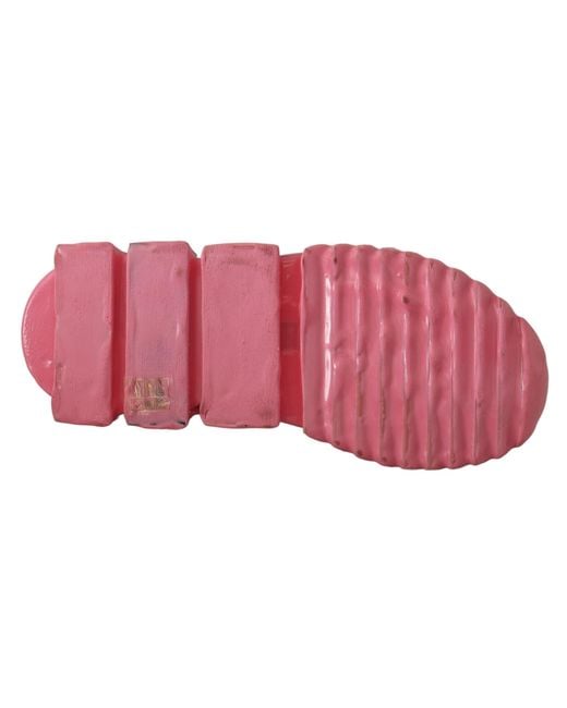 Dolce & Gabbana Pink Low Top Slip On Casual Sorrento Sneakers