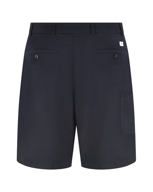 Department 5 Blue Techno Fabric Bermuda Shorts Wool for men