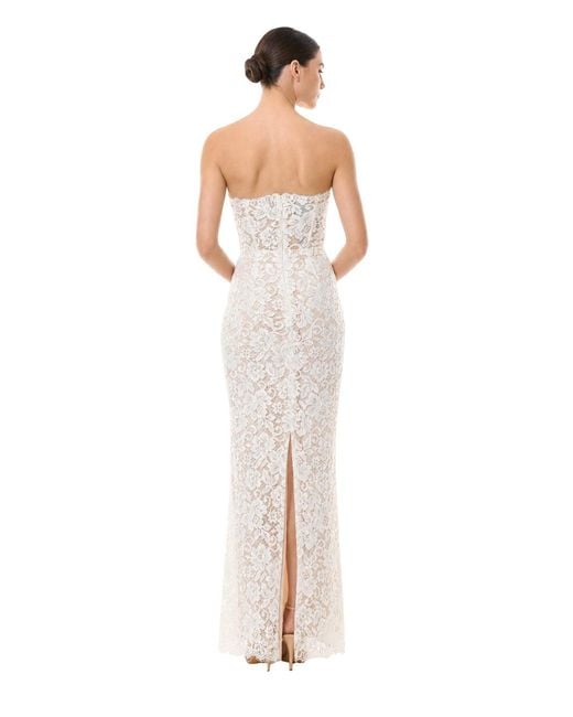 Monique Lhuillier White Dress Peony Lace