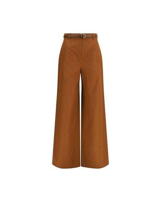 Max Mara Brown Cotton Casual Pants