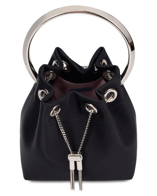 Jimmy Choo Black Handbag Bon Satin- Viscose Handbags