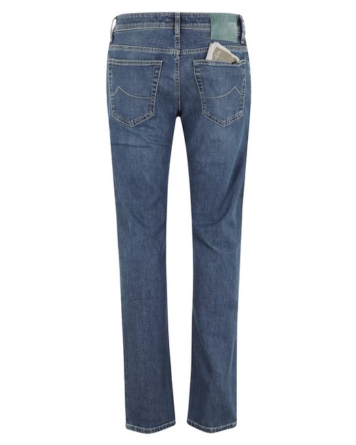 Jacob Cohen Blue Five-Pocket Slim Fit Jeans for men