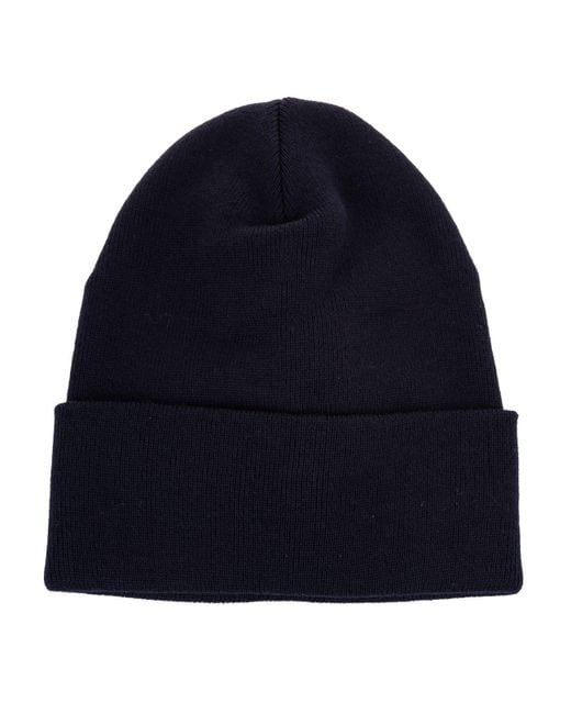 3 MONCLER GRENOBLE Blue Navy Pure Wool Hat for men