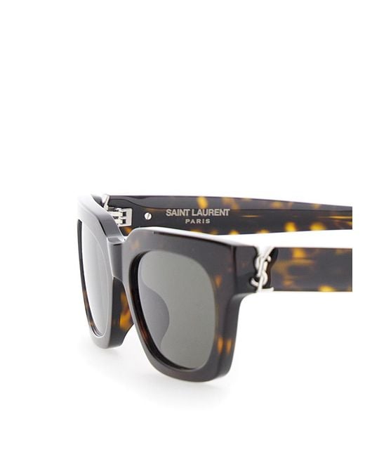 Saint Laurent Brown Sunglasses Wellington Leopard Print Acetate