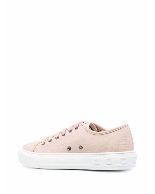 Ferragamo Pink Ferragamo Logo-Embossed Low-Top Sneakers