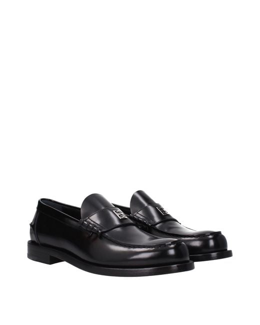 Givenchy Black Leather Slip-On Loafers for men