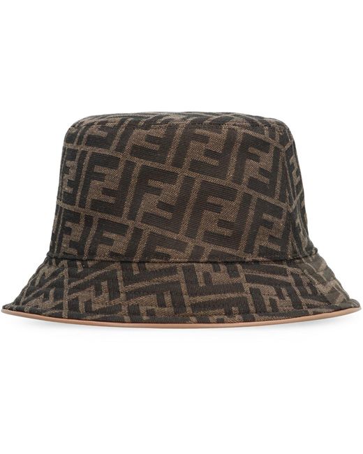 Fendi Black Ff Jacquard Bucket Hat