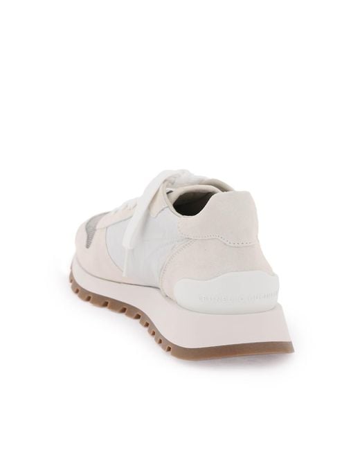 Brunello Cucinelli White Sneakers With Monili Toe