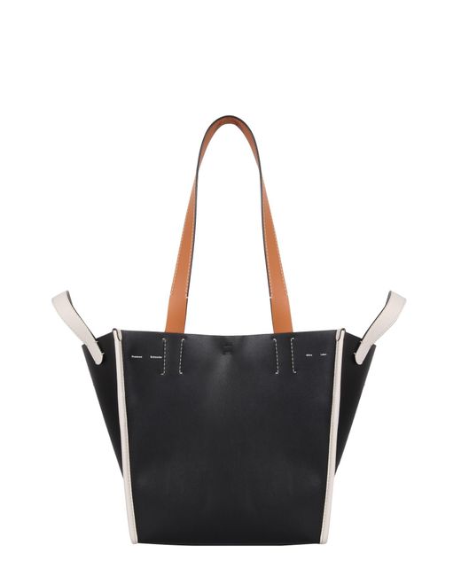 PROENZA SCHOULER WHITE LABEL Leather Mercer Large Tote Bag in Nero ...