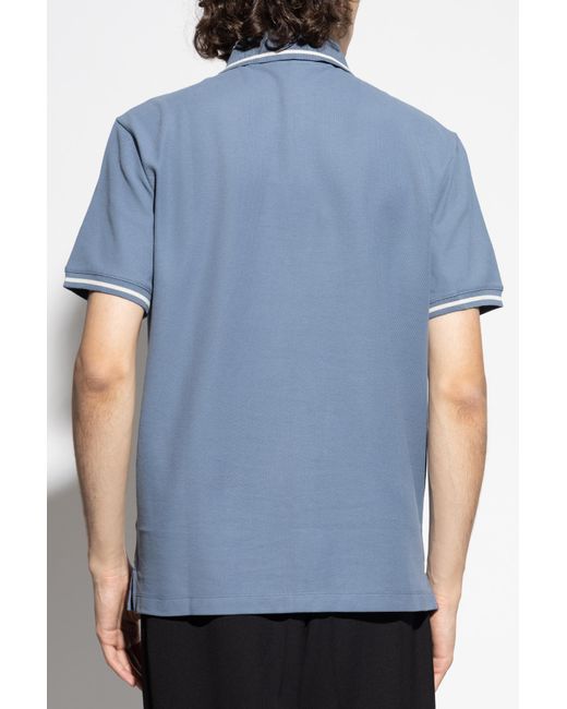 Emporio Armani Blue Cotton Polo for men