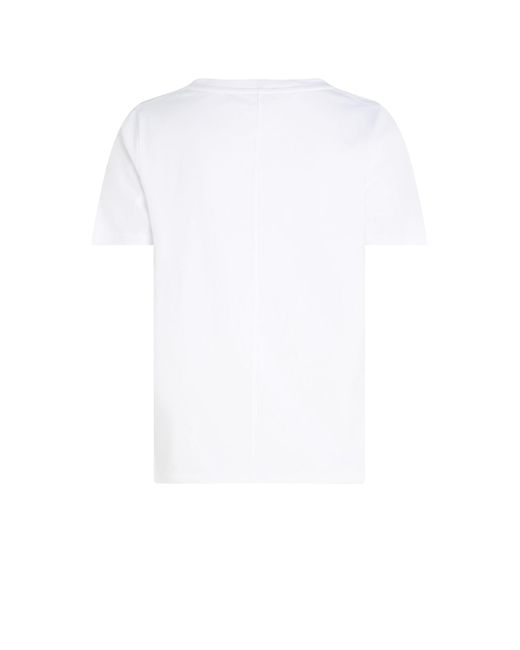 Tommy Hilfiger White Modern T-Shirt With V-Neckline