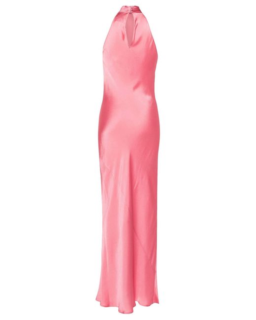 Semicouture Pink Pastel Silk Satin Flared Dress