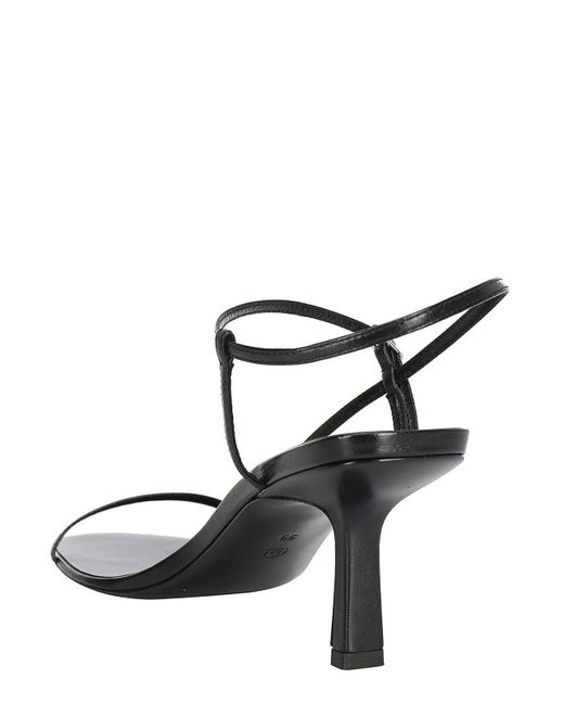 The Row Black Bare Slingback Sandals