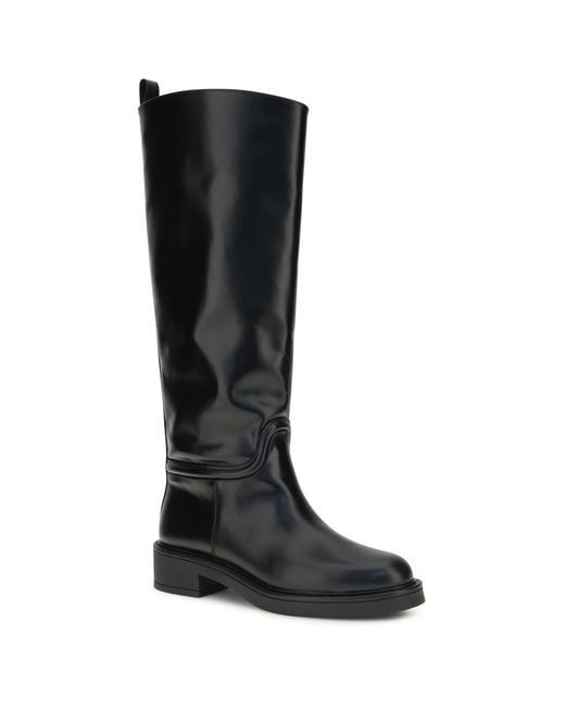 Stuart Weitzman Black Celia Leather Boots