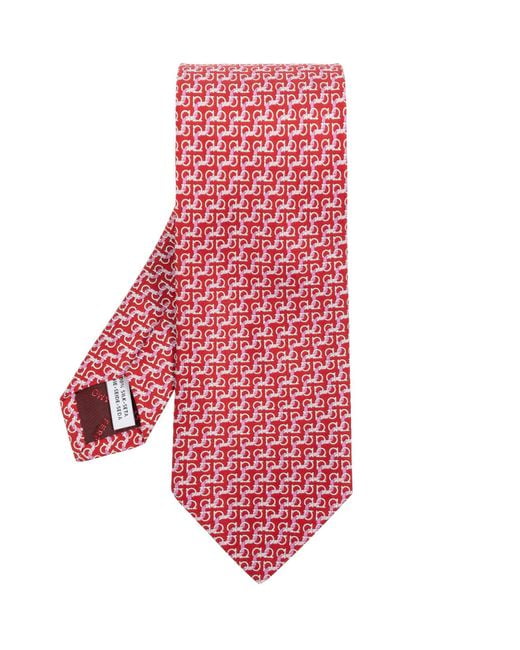 Ferragamo Red Silk Tie for men