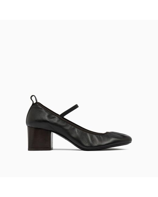 Lemaire Black Square High Heel Ballerina Shoes