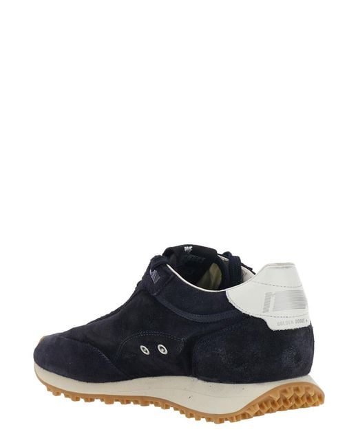 Golden Goose Deluxe Brand Blue Sneakers Runnig Maratone Leather Cow Trainers for men