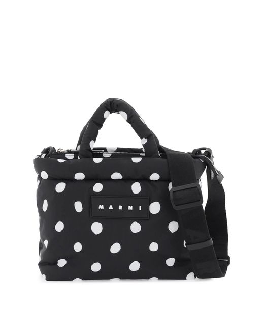 Marni Black Polka Dot Print Handbag
